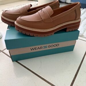 Tan Loafers with Chunky Sole